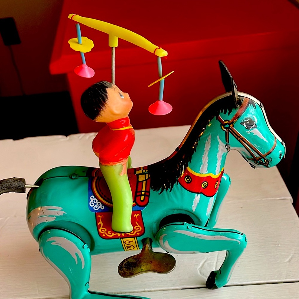 Beautiful vintage 1960s Circus Acrobat on horse.